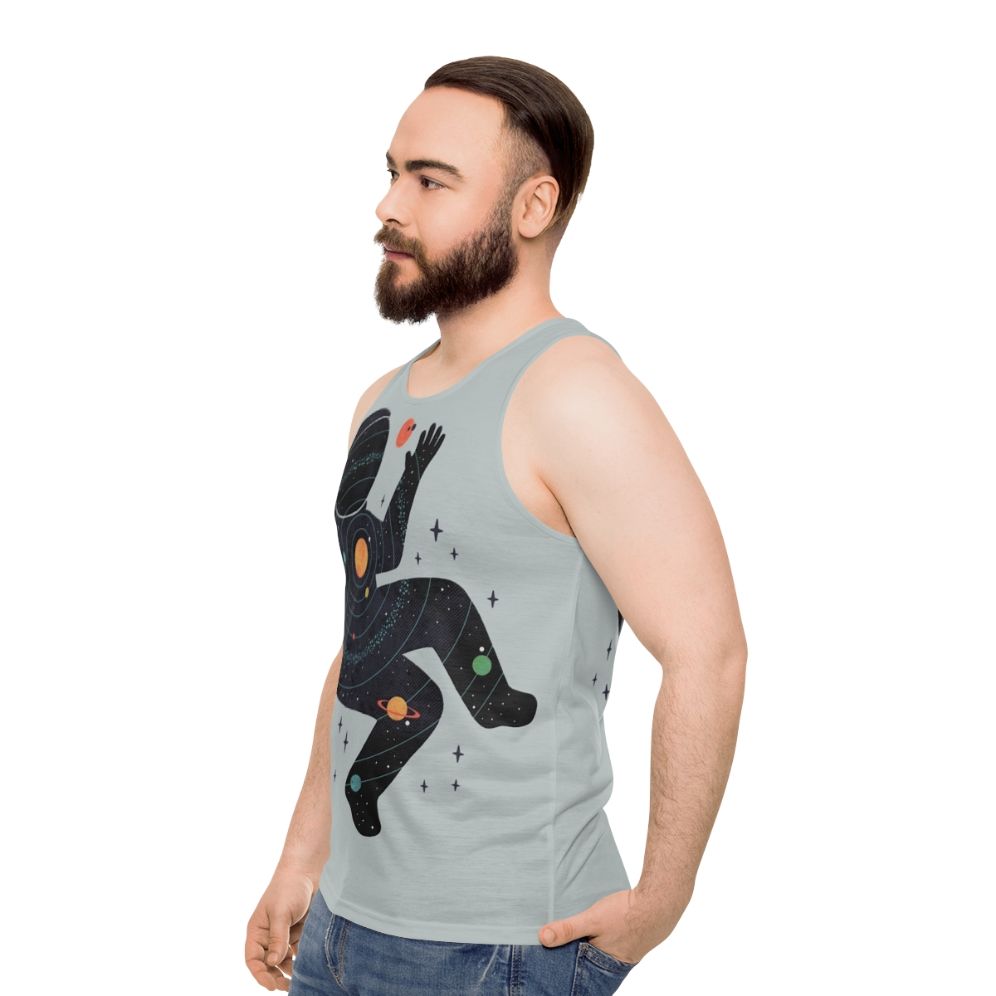 Unisex tank top with minimalist space design - men side