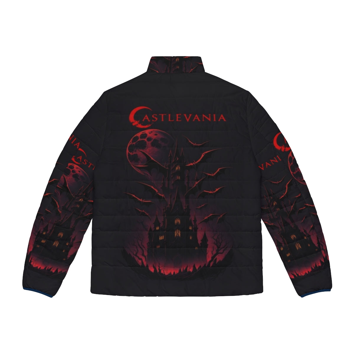 Castlevania inspired puffer jacket with Simon Belmont's iconic look - Back