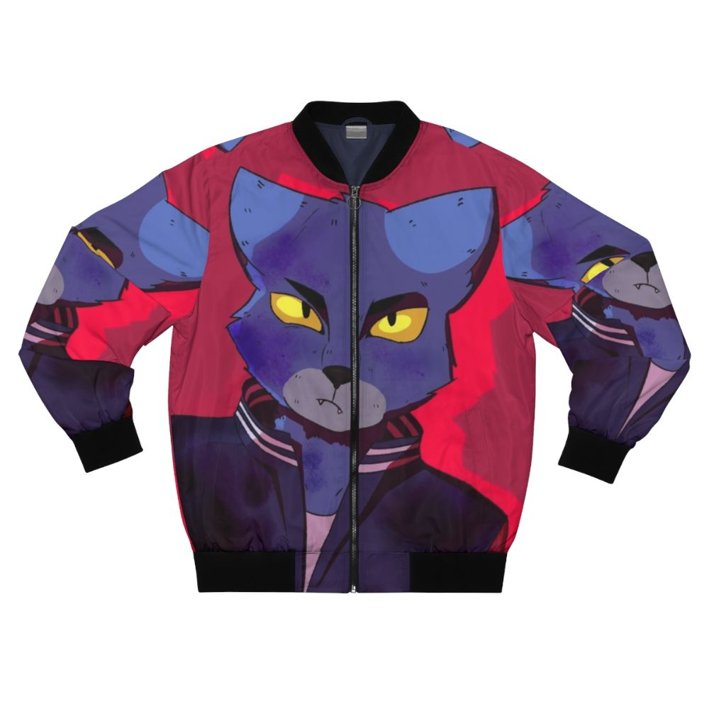 Caravan Palace Lone Digger Bomber Jacket with a furry cat design