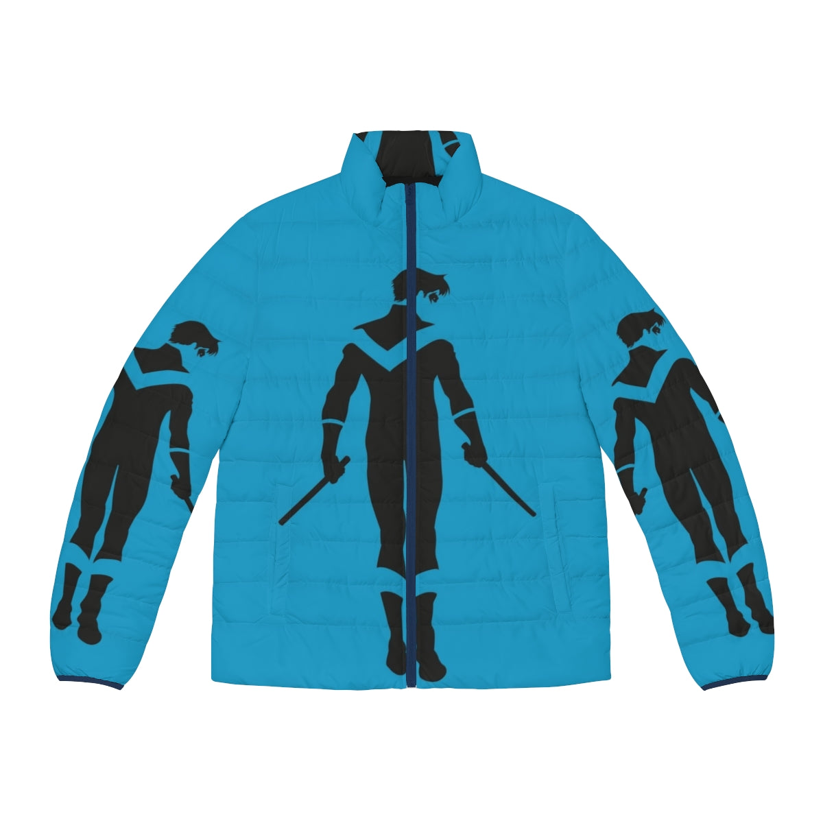 Nightwing Minimalist Puffer Jacket - DC Comics Inspired Superhero Apparel