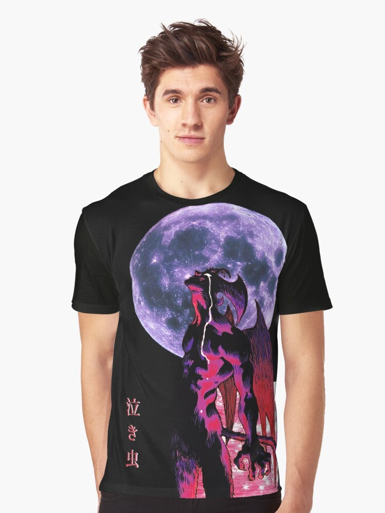 Akira Devilman Crybaby anime graphic t-shirt, featuring a striking design with the iconic characters and 90s aesthetic. - Men