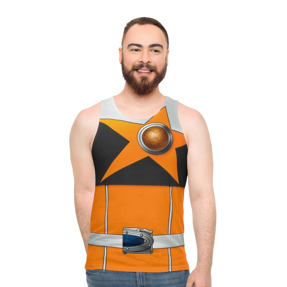 Sasoriorange unisex tank top with space and super sentai design - men