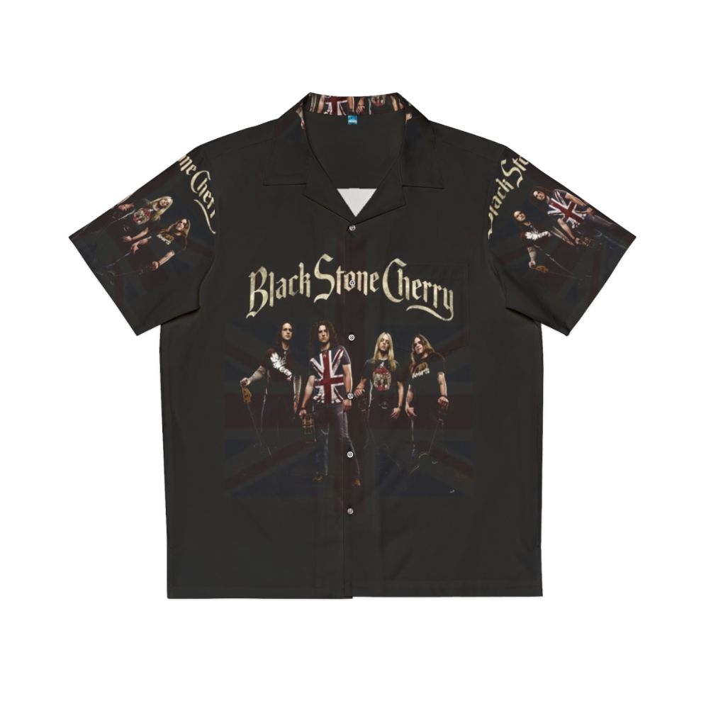 Black Stone Hard Rock Hawaiian Shirt with Band Logo