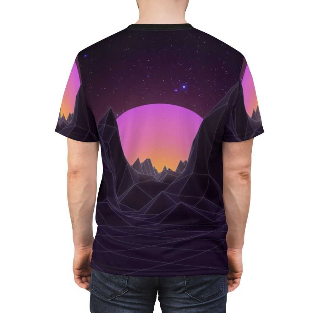 80s retro vaporwave inspired graphic design t-shirt - men back