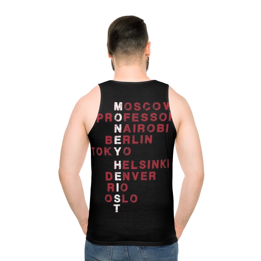 Retro Money Heist Unisex Tank Top - men back