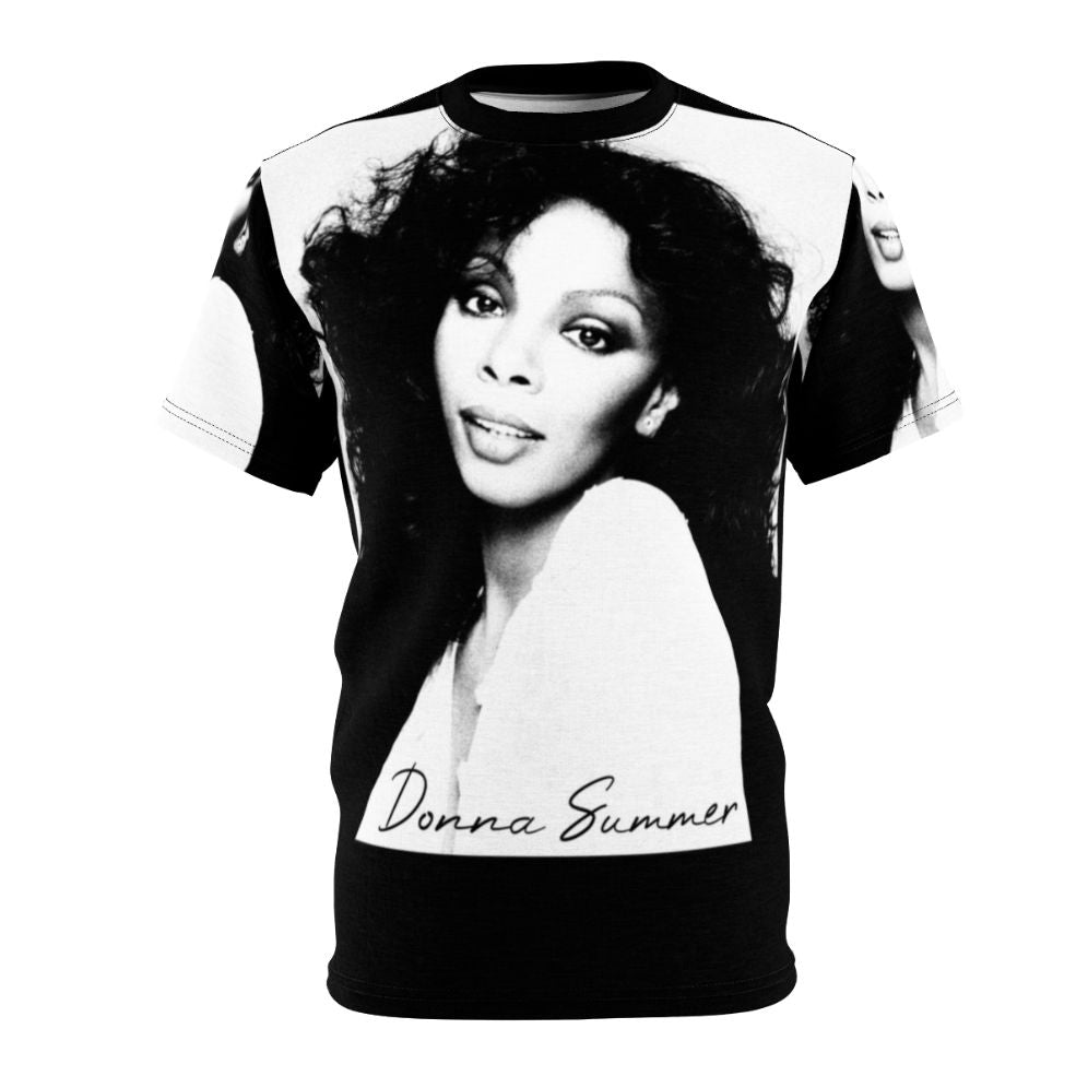 Donna Summer inspired retro music t-shirt with vibrant abstract print