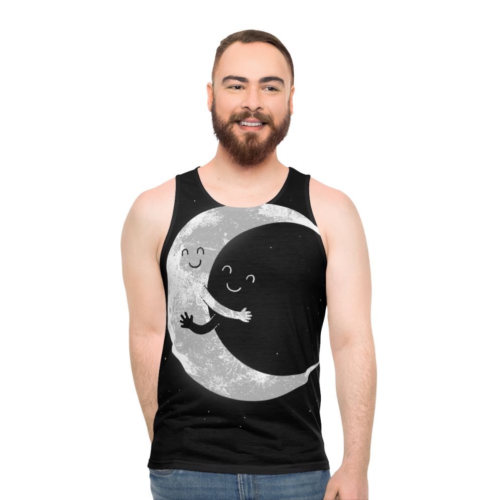 Celestial moon hug unisex tank top - men