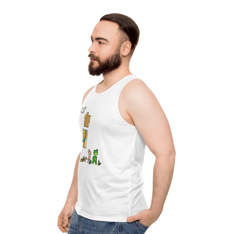 Unisex superhero teddy bear tank top - men side