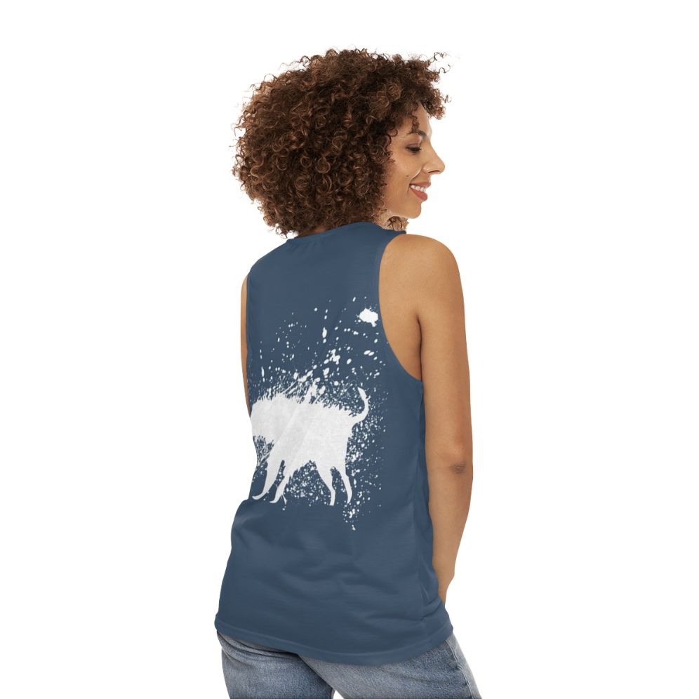 Banksy Splash Dog Unisex Tank Top - women back