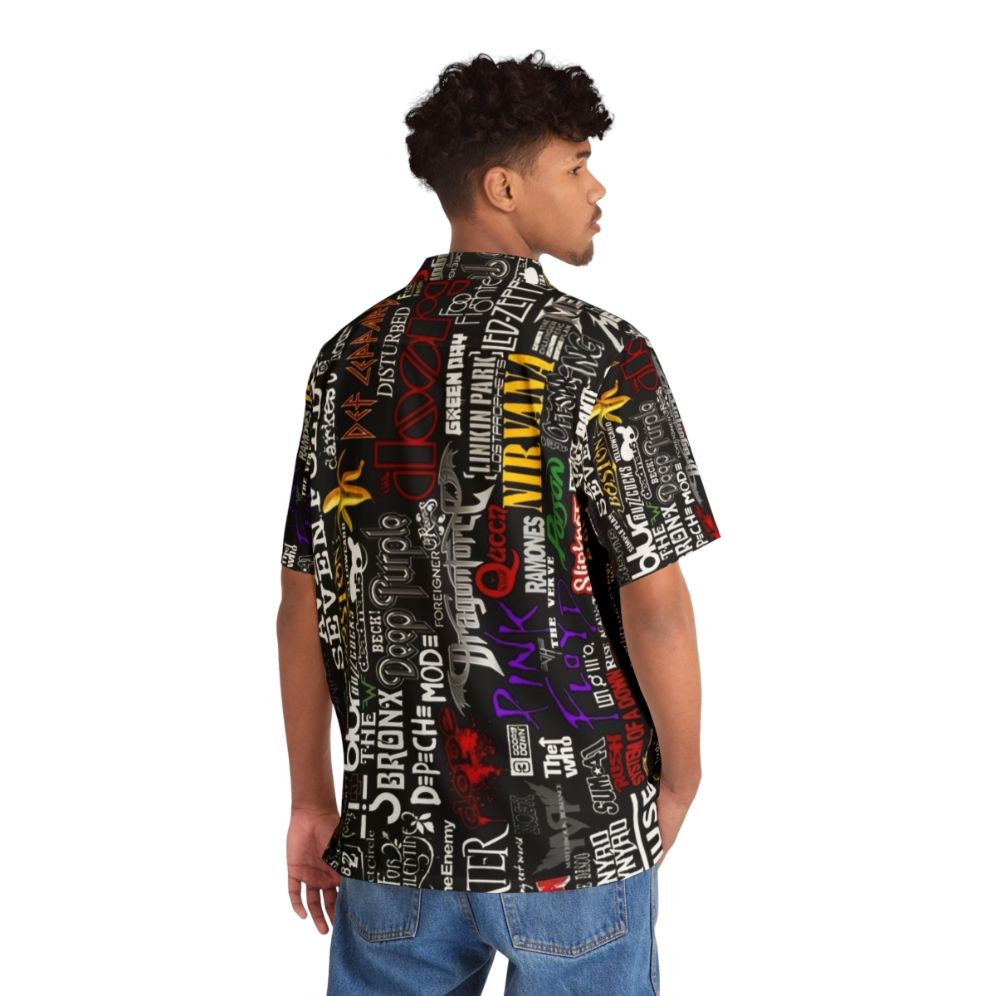 Retro Music Collage Hawaiian Shirt - People Back