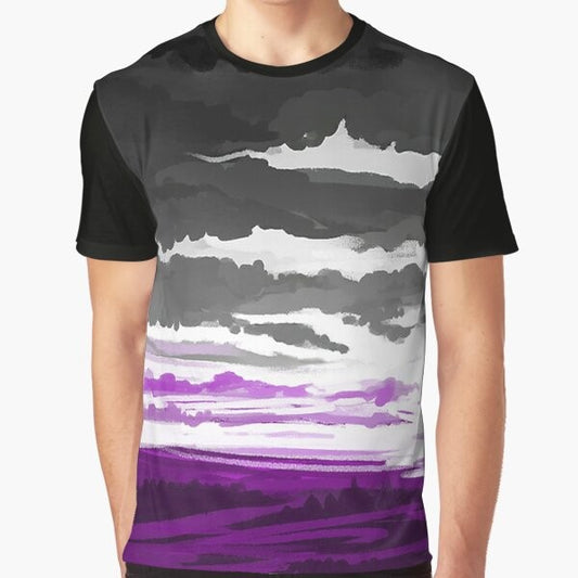 Asexual pride flag graphic design printed on a t-shirt