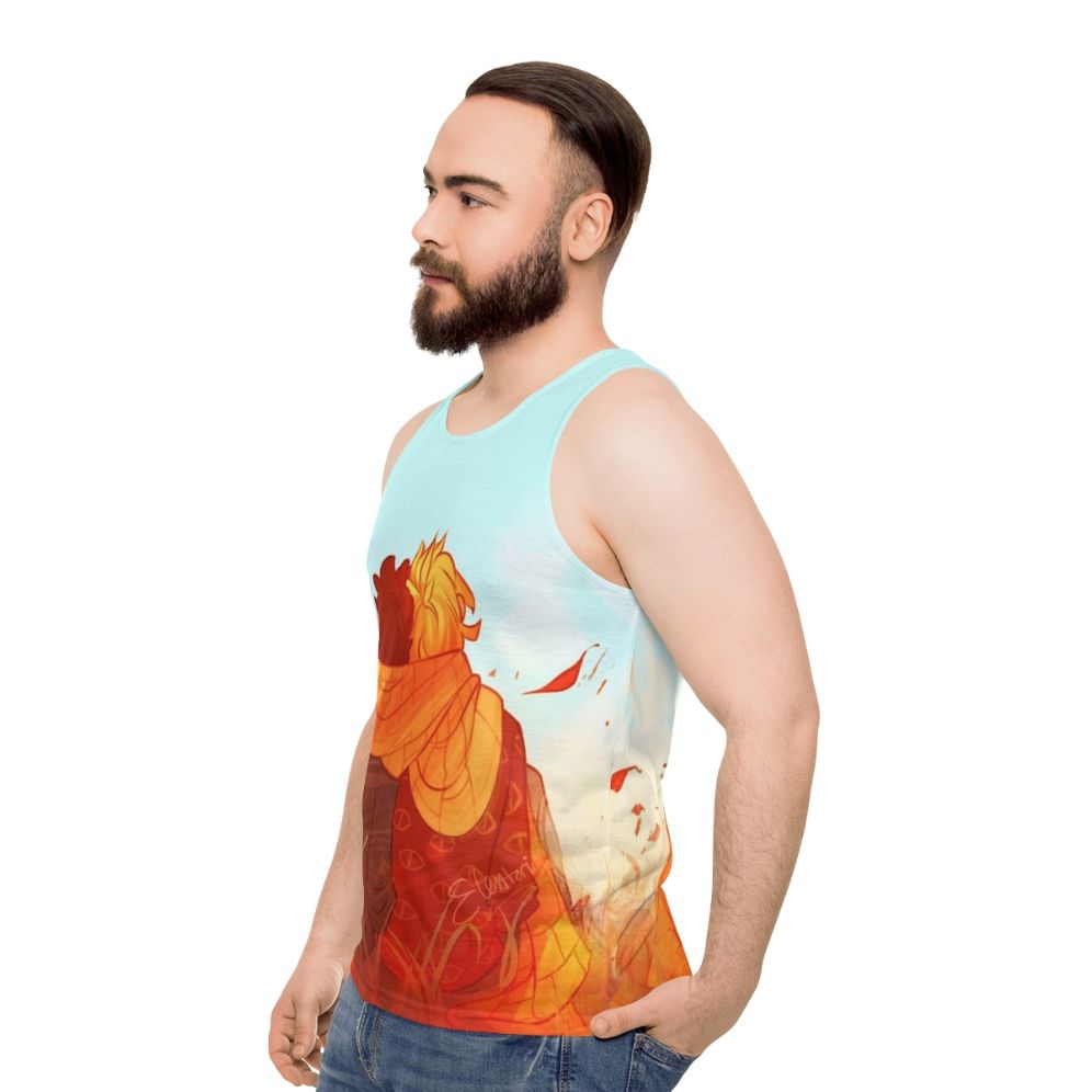 Unisex graphic tank top for fall fashion - men side