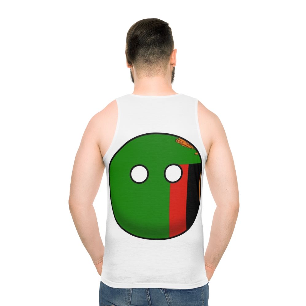 Zambia flag countryball design on a unisex tank top - men back