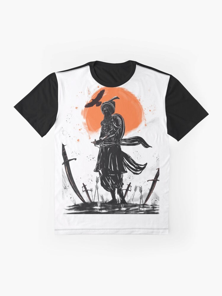 Illustration of a Sikh warrior with swords in a digital art style - Flat lay