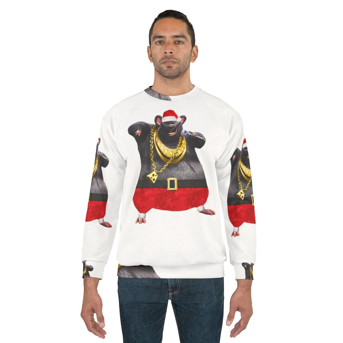 Biggie Cheese Ugly Christmas Sweatshirt - men