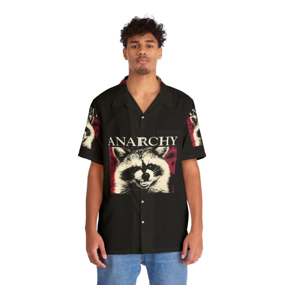 Anarchy raccoon in pink Hawaiian shirt design - Lifestyle