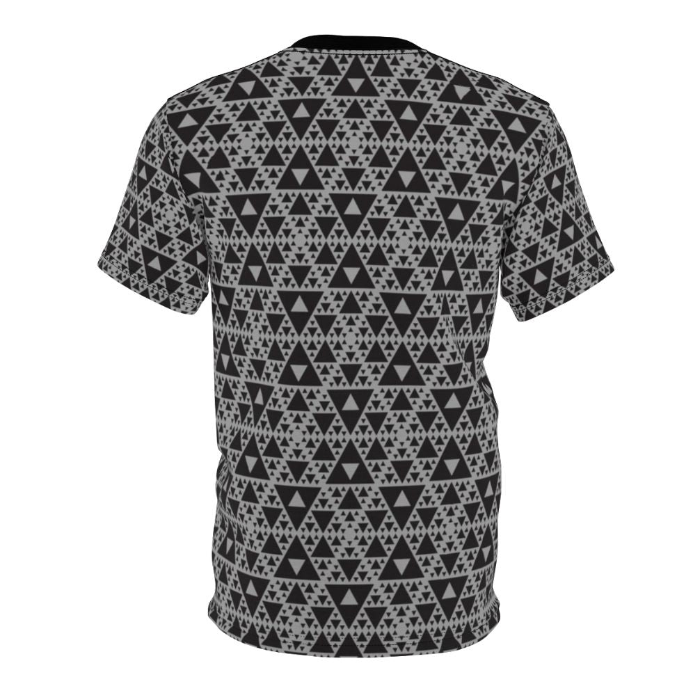 Dark version all over print t-shirt with a triangular pattern design - Back