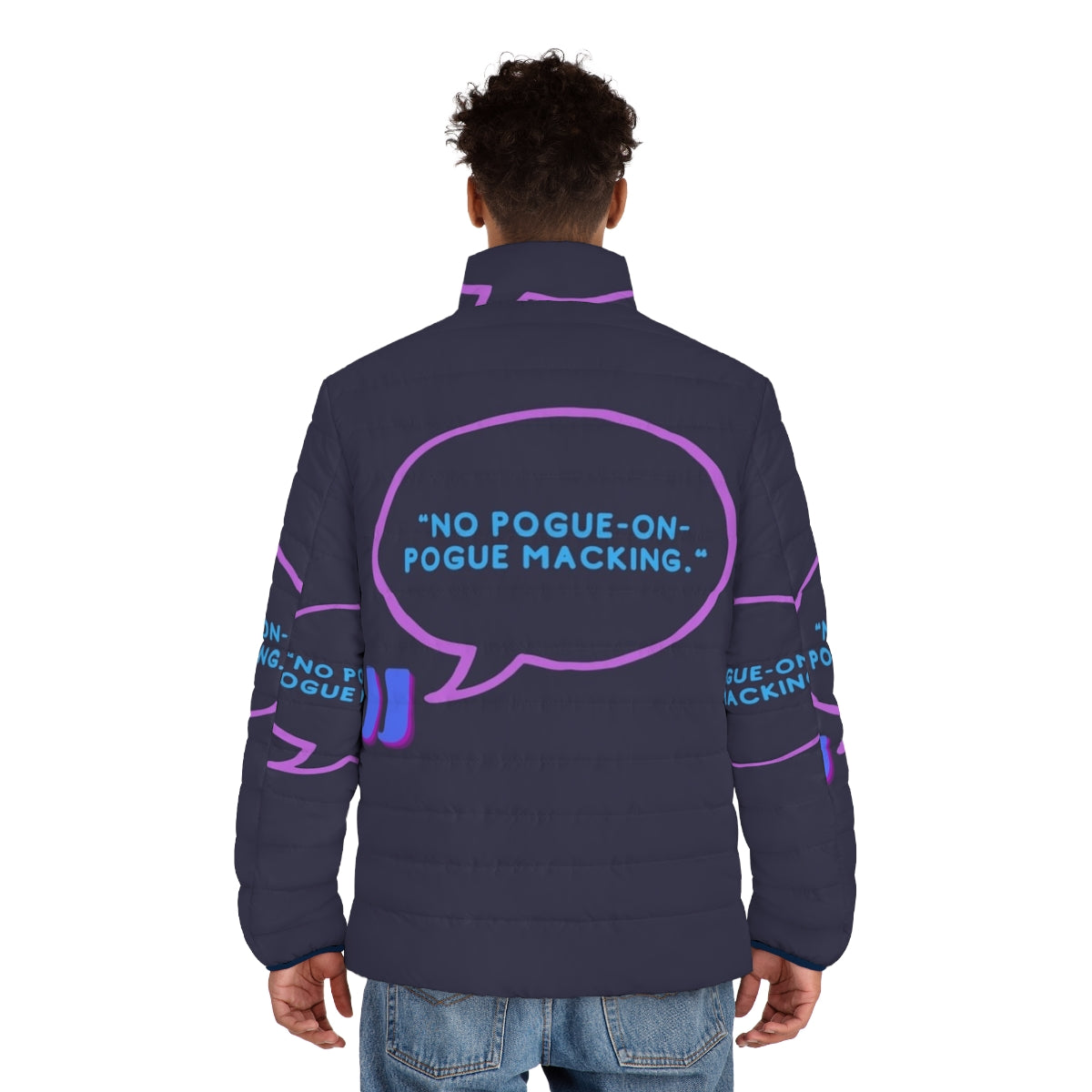 Outer Banks JJ Puffer Jacket with Iconic Quote from the Netflix Series - men back