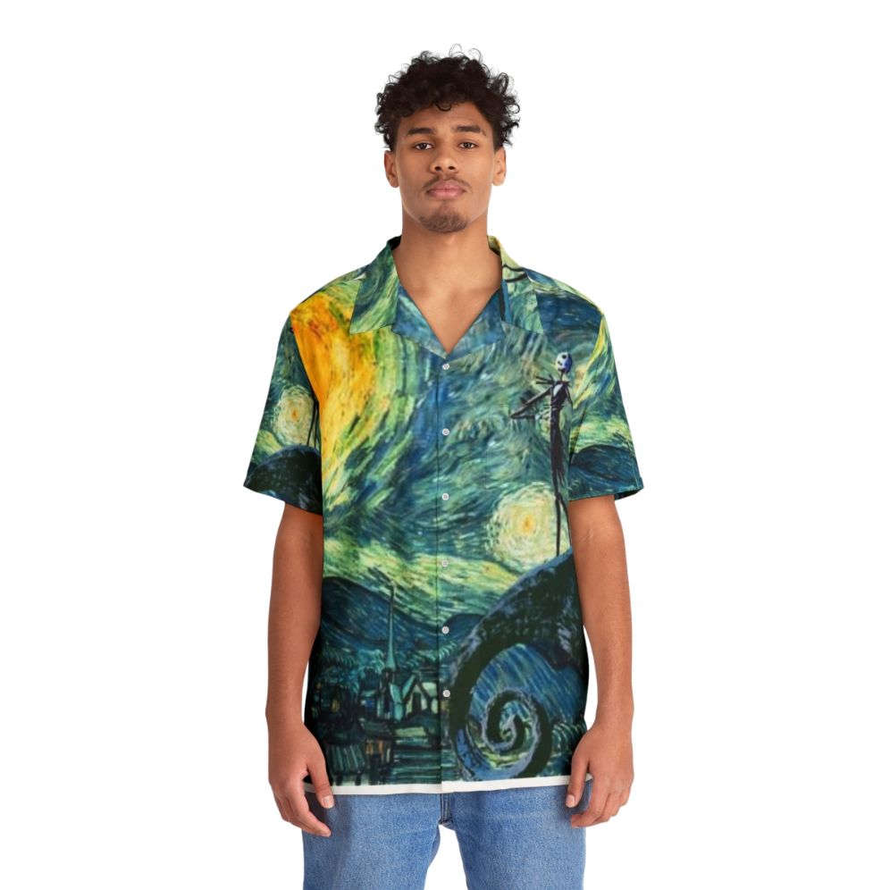 Starry Night Nightmare Before Christmas Hawaiian Shirt - People Front