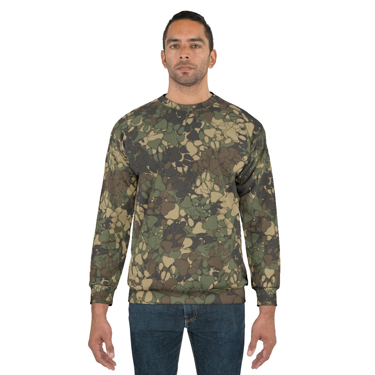 Wolf paw prints camouflage sweatshirt - men