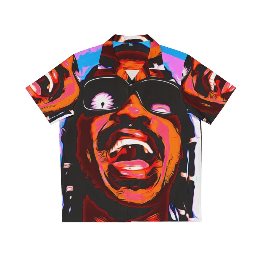 Stevie Wonder Inspired Hawaiian Shirt with Pop Art Portrait