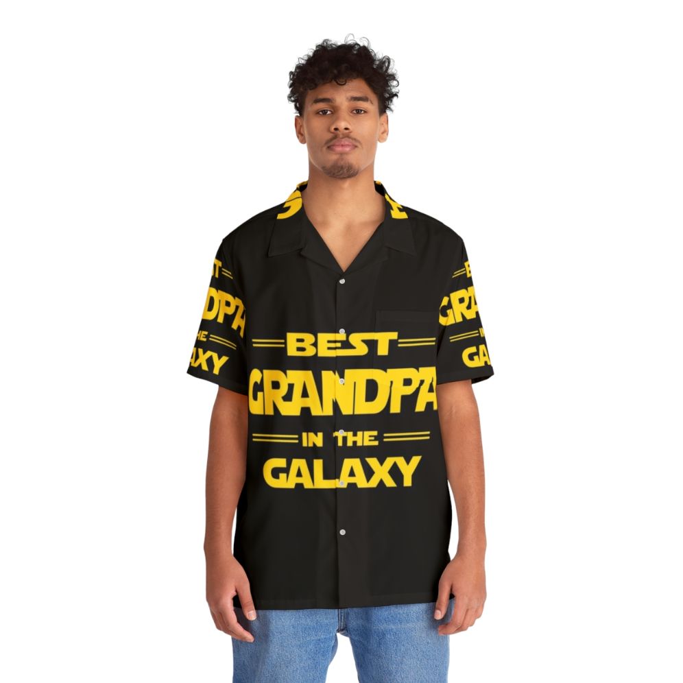 Best Grandpa In The Galaxy Hawaiian Shirt - People Front