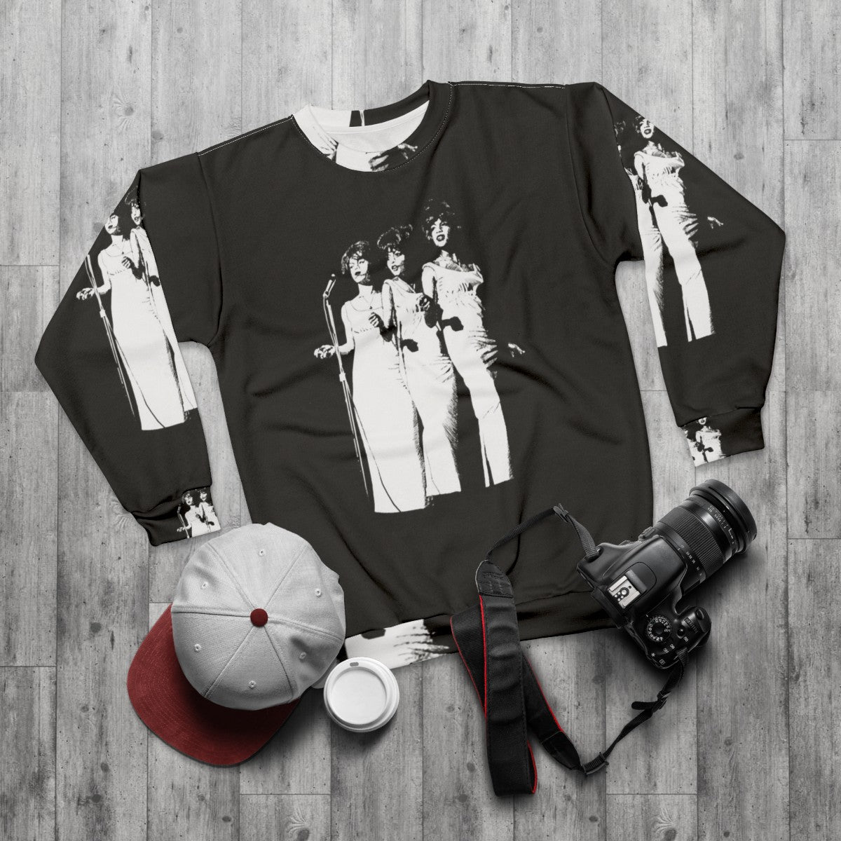 Diana Ross and The Supremes Motown Music Sweatshirt - flat lay