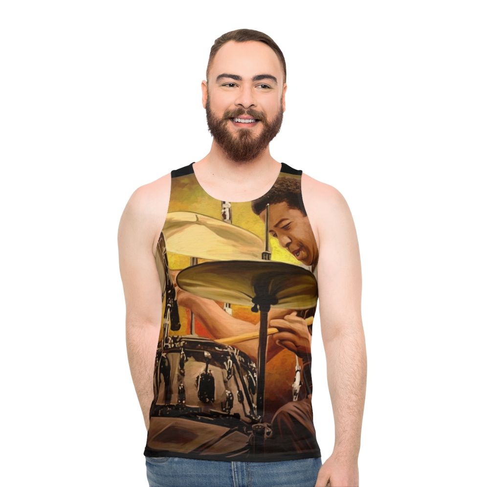 Unisex tank top honoring jazz drummer Tony Williams - men