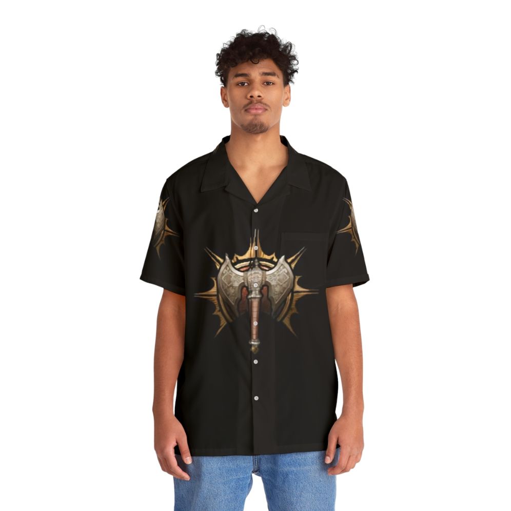 Baldur's Gate Barbarian Logo Hawaiian Shirt - People Front