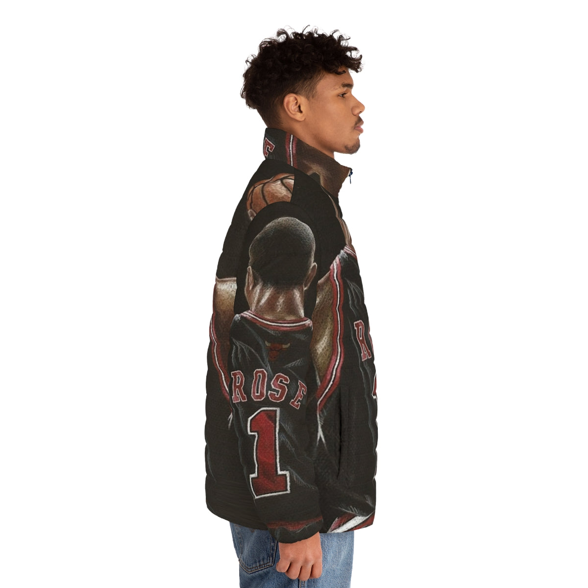 Derrick Rose Puffer Jacket - Stylish and Warm NBA-Inspired Outerwear - men side right