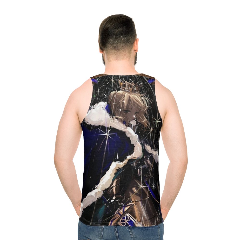 Saber Fate Grand Order anime character unisex tank top - men back