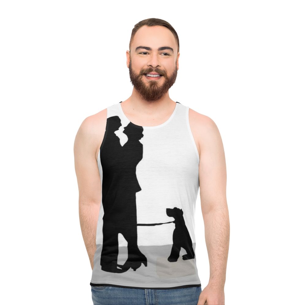 Unisex tank top with "The Thin Man" movie silhouette design - men