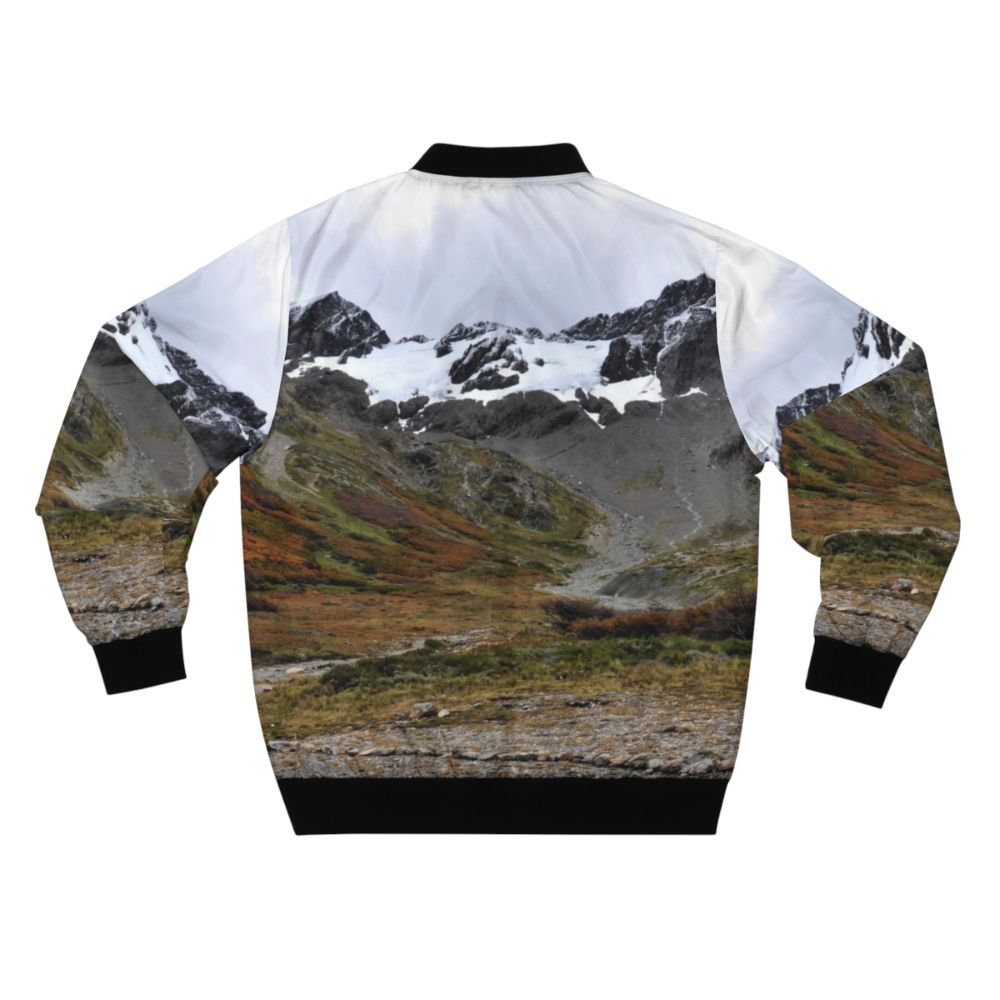 Argentina Ushuaia Bomber Jacket with Patagonia Landscape - Back