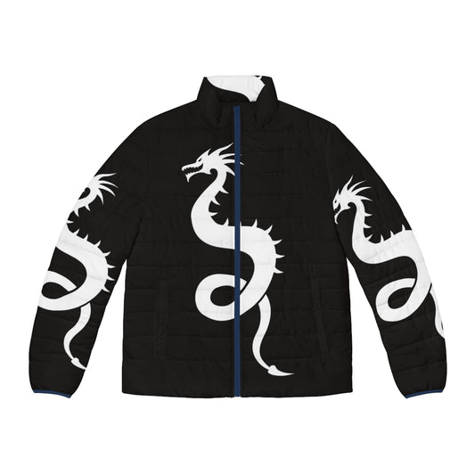 Legendary animals dragon silhouette puffer jacket