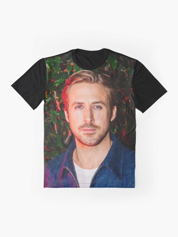 Ryan Gosling wearing a graphic t-shirt from the movie Drive - Flat lay