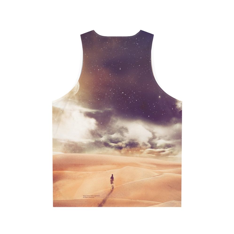 Dune Arrakis Unisex Tank Top with Minimalist Sci-Fi Design - Back