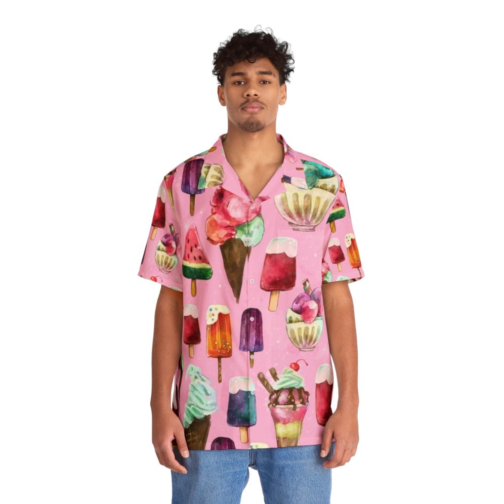 Ice cream pattern Hawaiian shirt - People Front