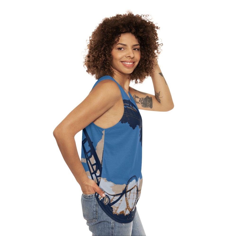 Vortex 1987 Unisex Roller Coaster Tank Top - women side