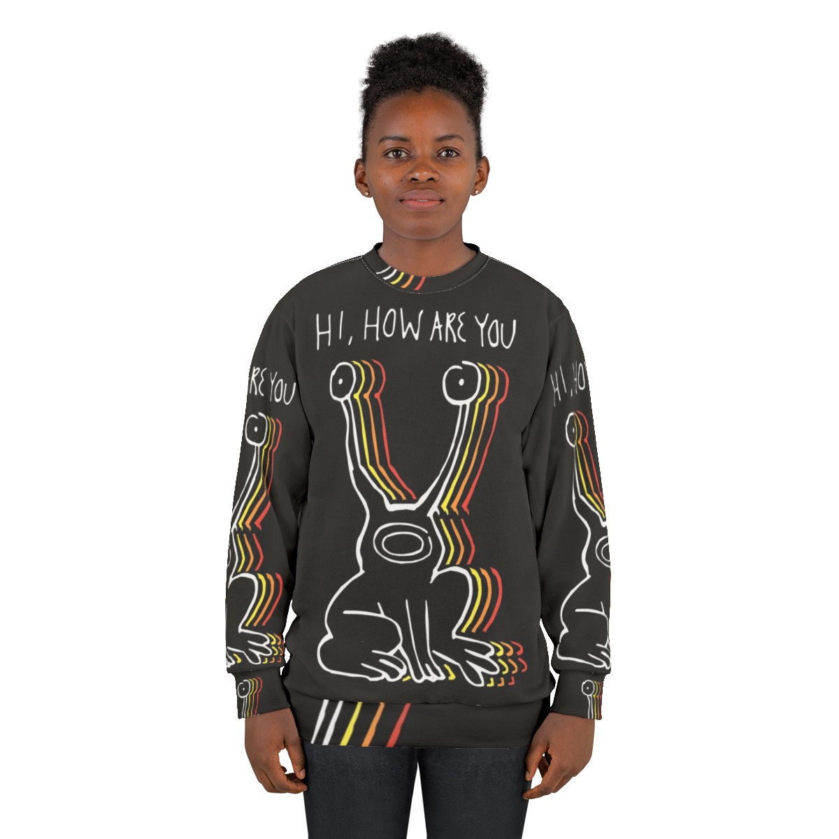 Vintage-style Daniel Johnston "Hi, How Are You?" graphic sweatshirt - women