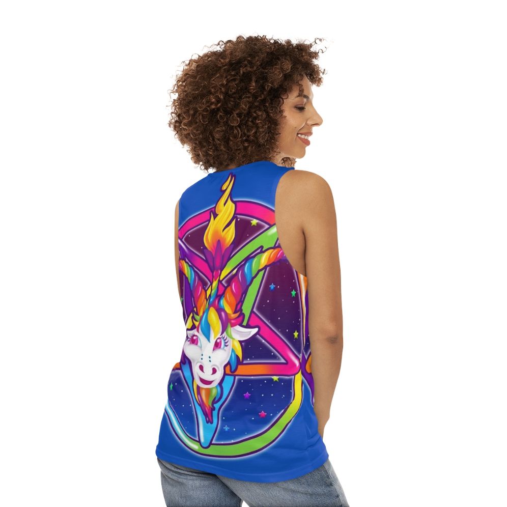 1997 Rainbow Neon Baphomet Unisex Tank Top - women back