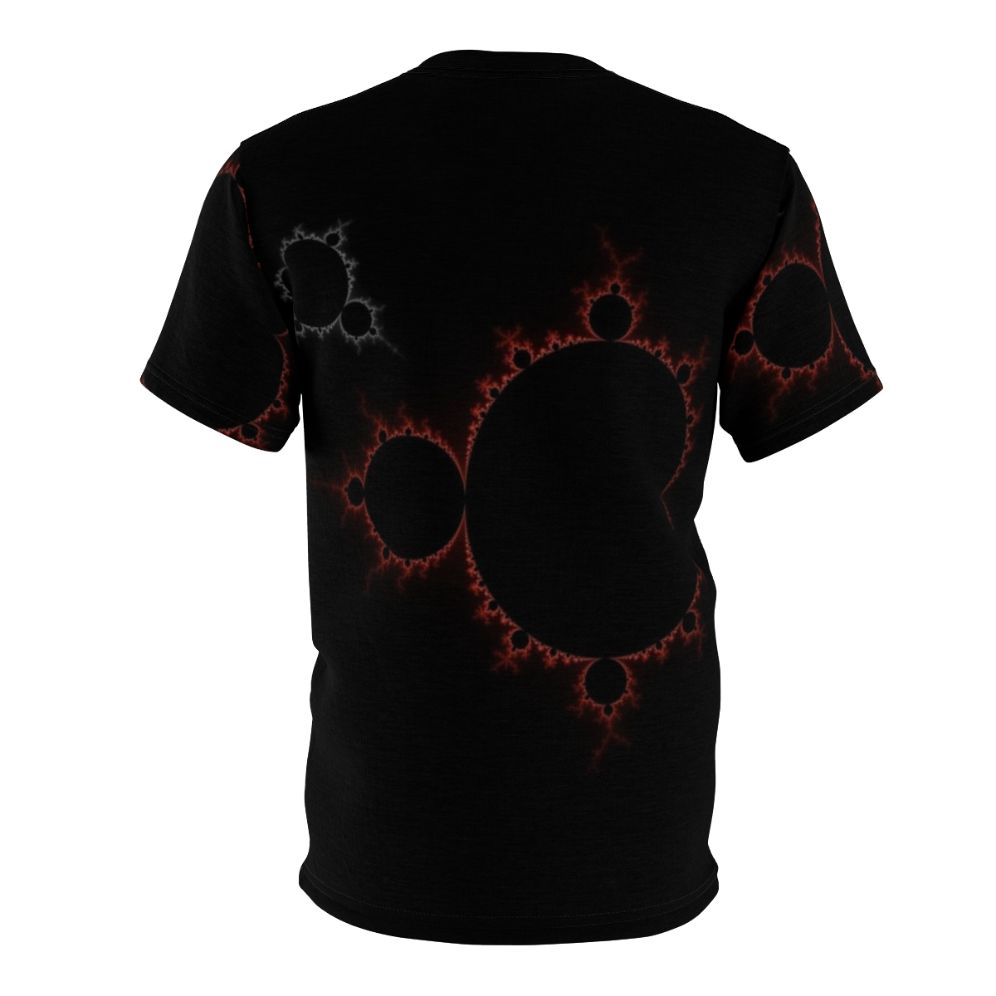 Mandelbrot set fractal design printed on a red t-shirt - Back