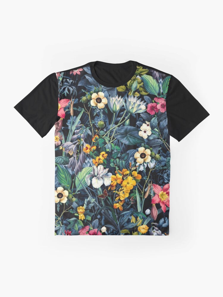 Exotic garden botanical graphic design on a t-shirt - Flat lay