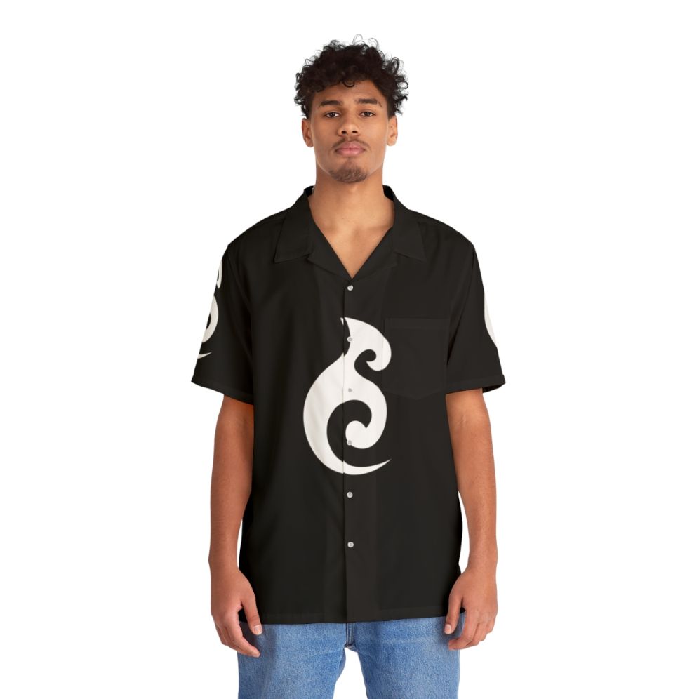 Moana Ocean Maori Symbol White Hawaiian Shirt - People Front