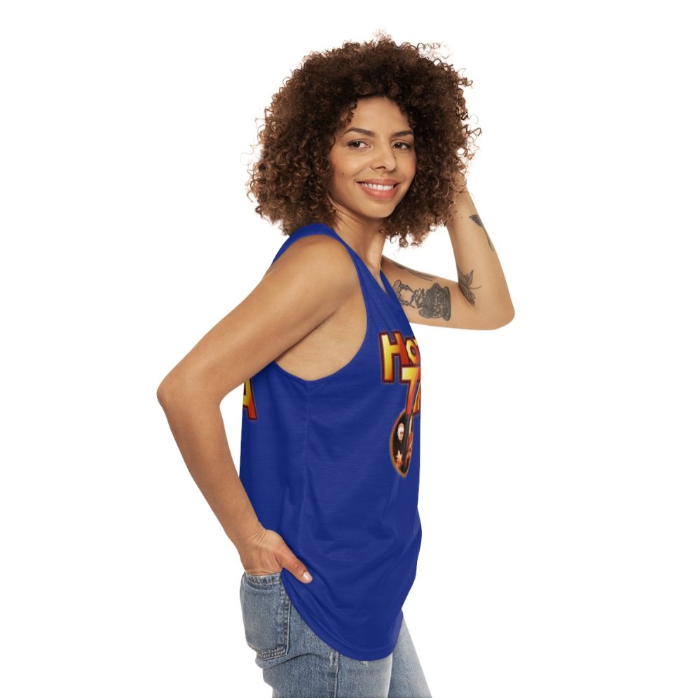 Unisex music inspired retro rock style tank top - women side