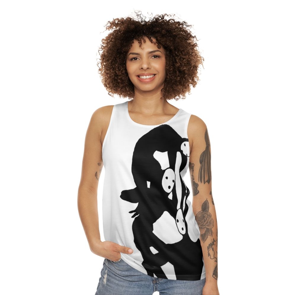 Tragedian from Pathologic unisex black and white tank top - women