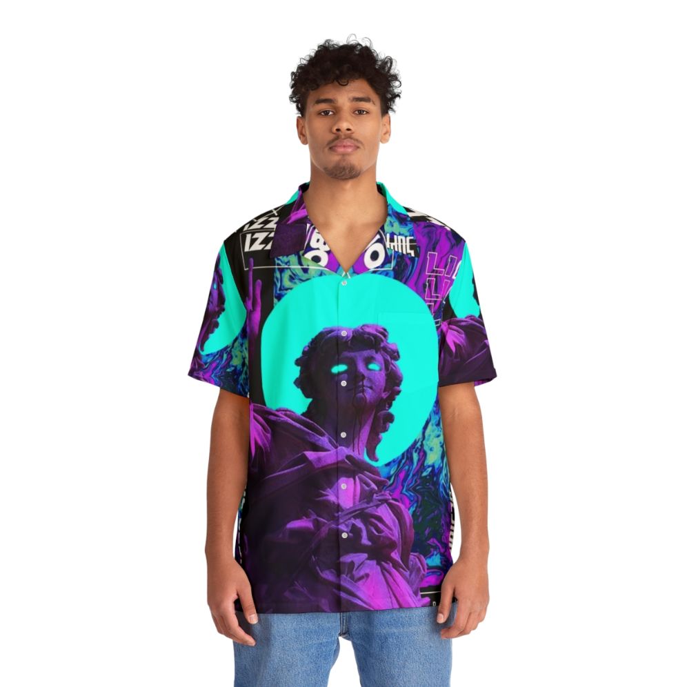 Vaporwave Aesthetic Cyberpunk Hawaiian Shirt - People Front