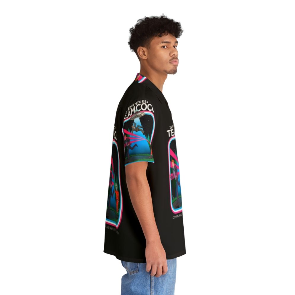 Team Coco Hawaiian Shirt with Funny Alien and UFO Abduction Graphic - People Pight