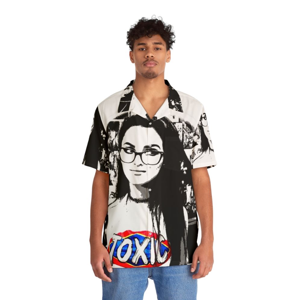 Sssniperwolf Hawaiian Shirt with Tropical Print Design - People Front