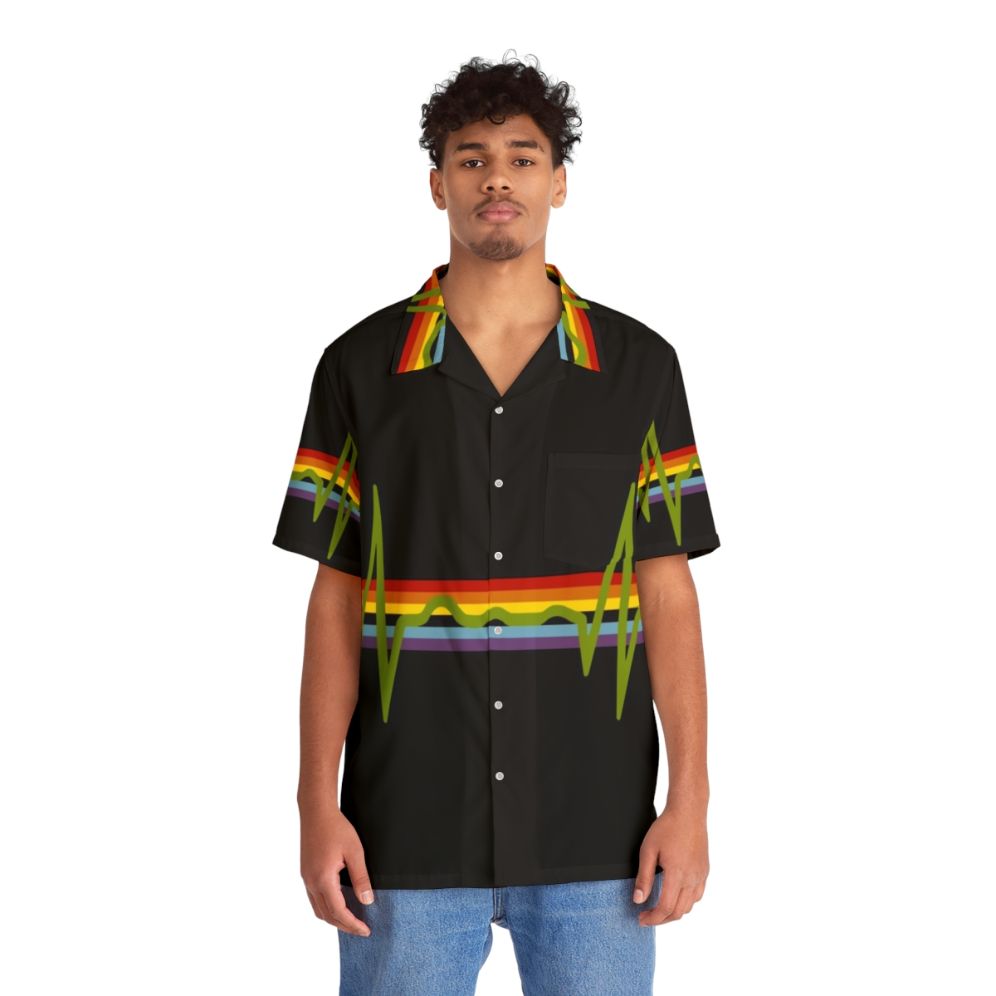 Dark Side of the Moon Pink Floyd Hawaiian Shirt with Gatefold Album Cover Design - People Front