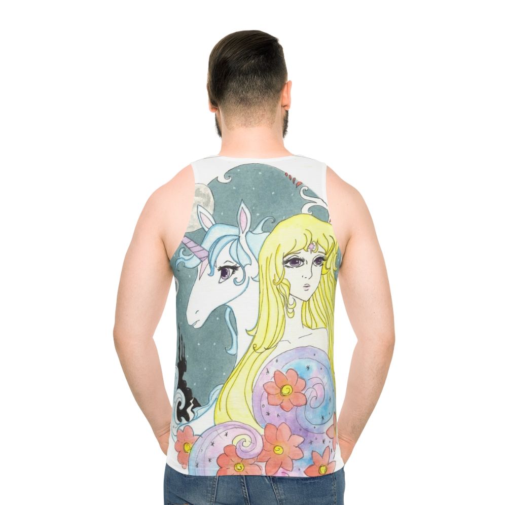 The Last Unicorn Unisex Tank Top with Iconic Fan Art Design - men back